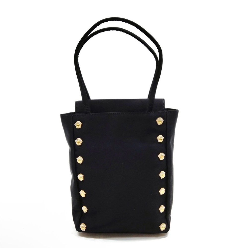 Gianni Versace Rare Crystal Medusa black satin bag
